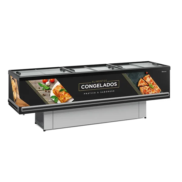 ILHA PARA CONGELADOS STANDARD DUPLA AÇÃO VIDRO RETO GELOPAR GESV-290 R PR