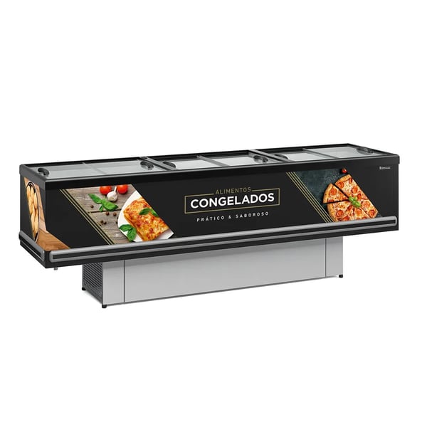 ILHA PARA CONGELADOS STANDARD DUPLA AÇÃO VIDRO RETO GELOPAR GESV-290 R PR