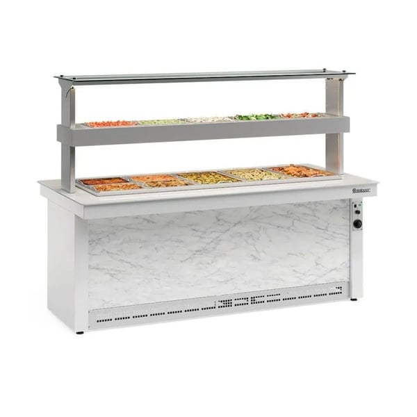 BUFFET QUENTE E FRIO PARA 15 CUBAS LINHA VITRA GELOPAR GBTR-200BR