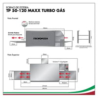 FORNO ESTEIRA TECNOPIZZA  TP 50-120 MAXX TURBO A GÁS
