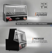 BALCÃO DE AÇOUGUE TURINO PREMIUM GELOPAR GATP-200AD/PR COM DEPÓSITO