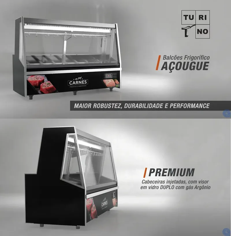 BALCÃO DE AÇOUGUE TURINO PREMIUM GELOPAR GATP-200AD/PR COM DEPÓSITO