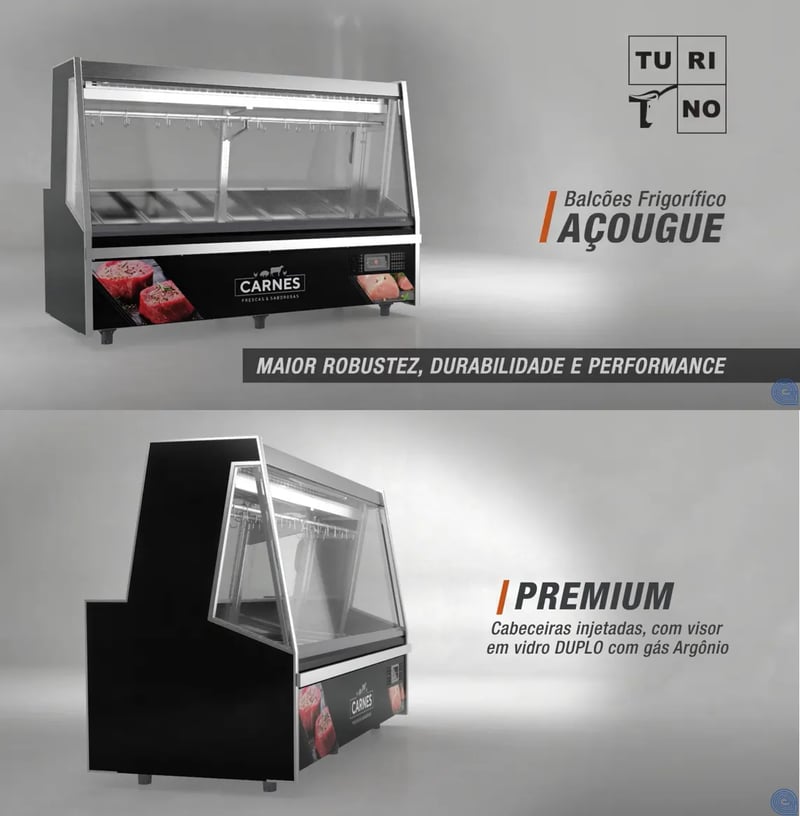 BALCÃO DE AÇOUGUE TURINO PREMIUM GELOPAR GATP-200AD/PR COM DEPÓSITO