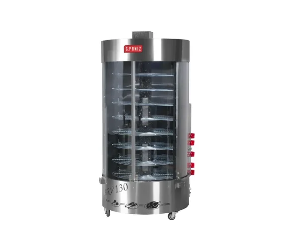 MÁQUINA DE ASSAR FRANGO 130KG COM QUEIMADOR CENTRAL G PANIZ ARV-130 A GAS