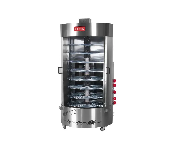 MÁQUINA DE ASSAR FRANGO 130KG COM QUEIMADOR CENTRAL G PANIZ ARV-130 A GAS