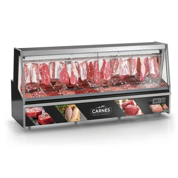 BALCÃO DE AÇOUGUE TURINO PREMIUM GELOPAR GATP-300AD/PR COM DEPÓSITO