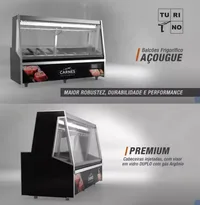 BALCÃO DE AÇOUGUE TURINO PREMIUM GELOPAR GATP-300AD/PR COM DEPÓSITO