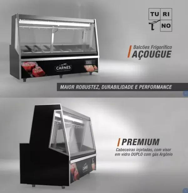 BALCÃO DE AÇOUGUE TURINO PREMIUM GELOPAR GATP-300AD/PR COM DEPÓSITO