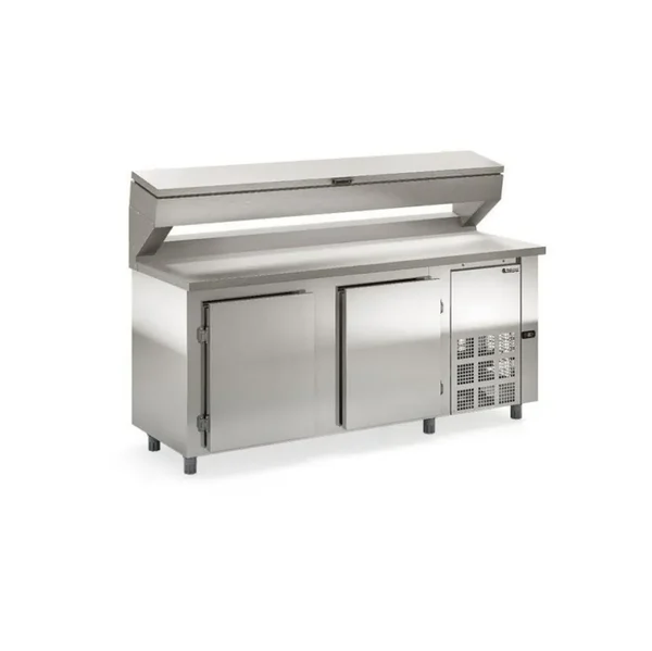 BALCÃO REFRIGERADO CONDIMENTADOR PARA 11 CUBAS GELOPAR GBPZ-190T COM TAMPO