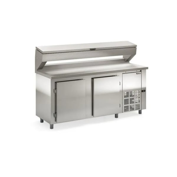 BALCÃO REFRIGERADO CONDIMENTADOR PARA 11 CUBAS GELOPAR GBPZ-190T COM TAMPO