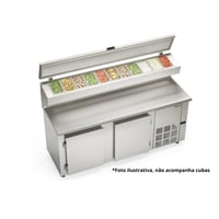 BALCÃO REFRIGERADO CONDIMENTADOR PARA 11 CUBAS GELOPAR GBPZ-190T COM TAMPO