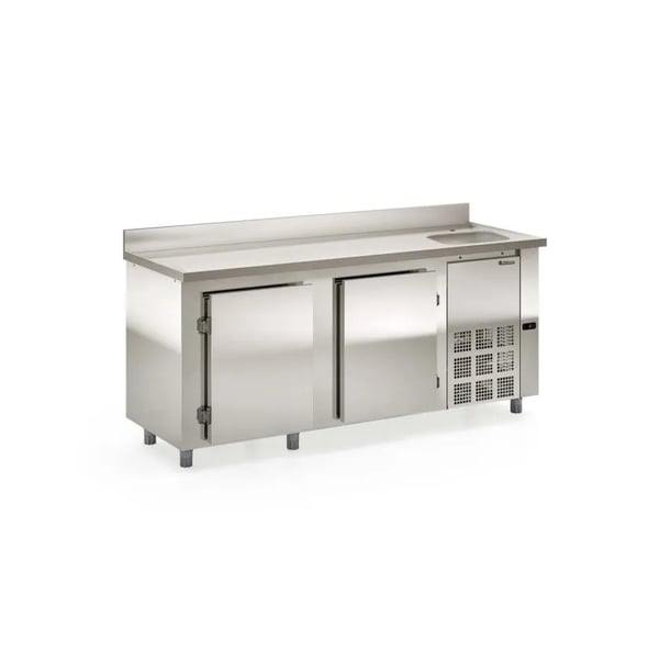 BALCÃO REFRIGERADO DE ENCOSTO COM CUBA LADO DIREITO GELOPAR GBFE-200CD/AI