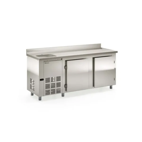 BALCÃO REFRIGERADO DE ENCOSTO COM CUBA LADO ESQUERDO GELOPAR GBFE-200CE/AI