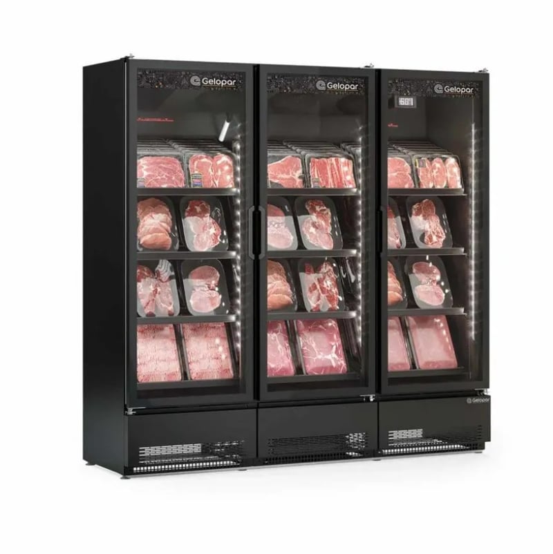 Refrigerador Conveniência Cerveja ou Carne 03 Portas Gelopar GCBC-1450 Carbono