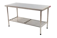 Mesa Inox 430 Lisa com Grade Inferior 190 x 70 x 90 Imeca
