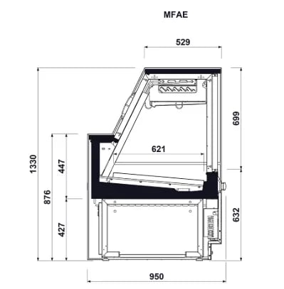 VITRINE ATENDIMENTO REFRIGERADA AÇOUGUE-ESTÁTICO MFAE-1875/ MAIS FRIO