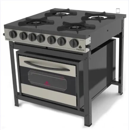 FOGÃO COM FORNO PRETO/ INOX PRGE/ PROGÁS