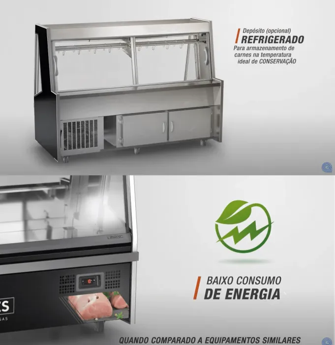 BALCÃO DE AÇOUGUE STANDARD TURINO GELOPAR GATS-200 COM DEPÓSITO