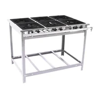 VENÂNCIO FOGÃO INDUSTRIAL EI6D3 EXTRA INOX 30X30 6 BOCAS (3 SIMPLES + 3 DUPLAS) BAIXA PRESSÃO