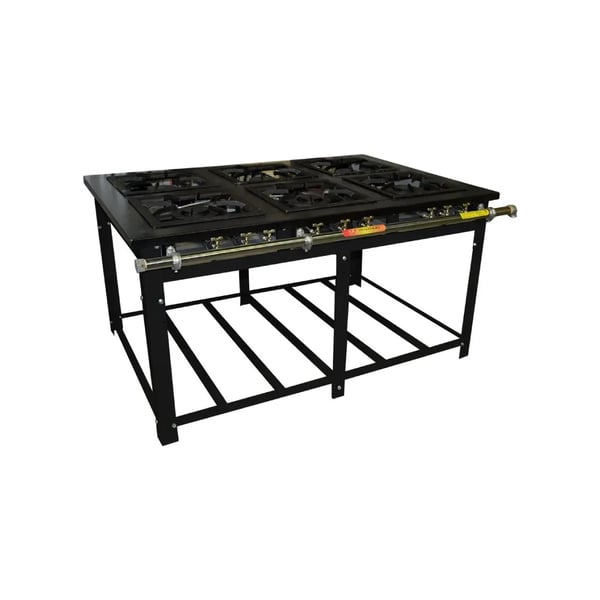 VENÂNCIO FOGÃO INDUSTRIAL M6D6CE-FOG MAXI 40X40 6 BOCAS DUPLAS BAIXA PRESSÃO