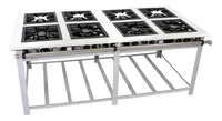 VENÂNCIO FOGÃO INDUSTRIAL MI8 MAXI INOX 40X40 8 BOCAS DUPLAS BAIXA PRESSÃO