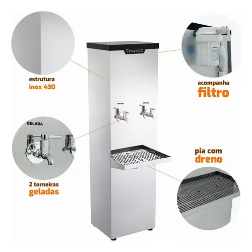 BEBEDOURO INDUSTRIAL BI25L INOX 25L 2 TORNEIRAS 220V