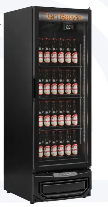 REFRIGERADOR DE BEBIDAS CERVEJEIRA 570L-INVERTER BIVOLT- GCB 57 V BIN PR-GELOPAR